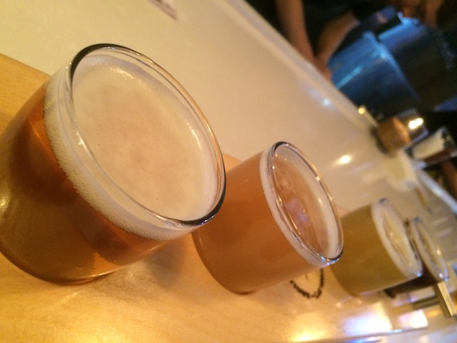 Flight of Beer At Banger Brewing in Downtown Vegas