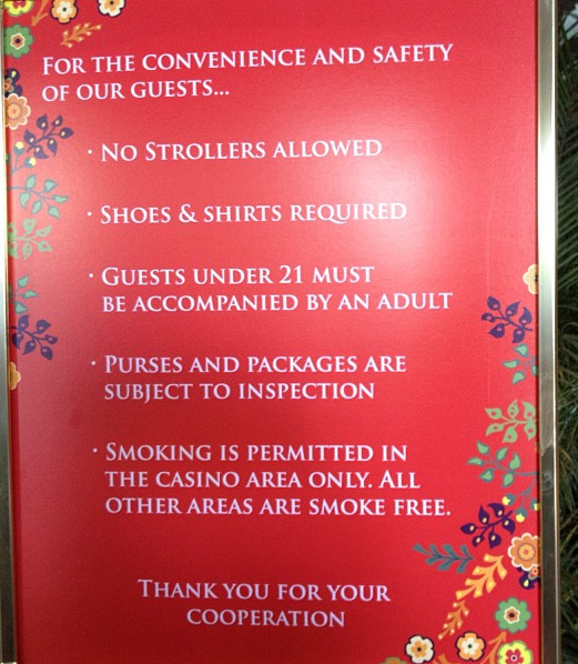 No Strollers At Wynn